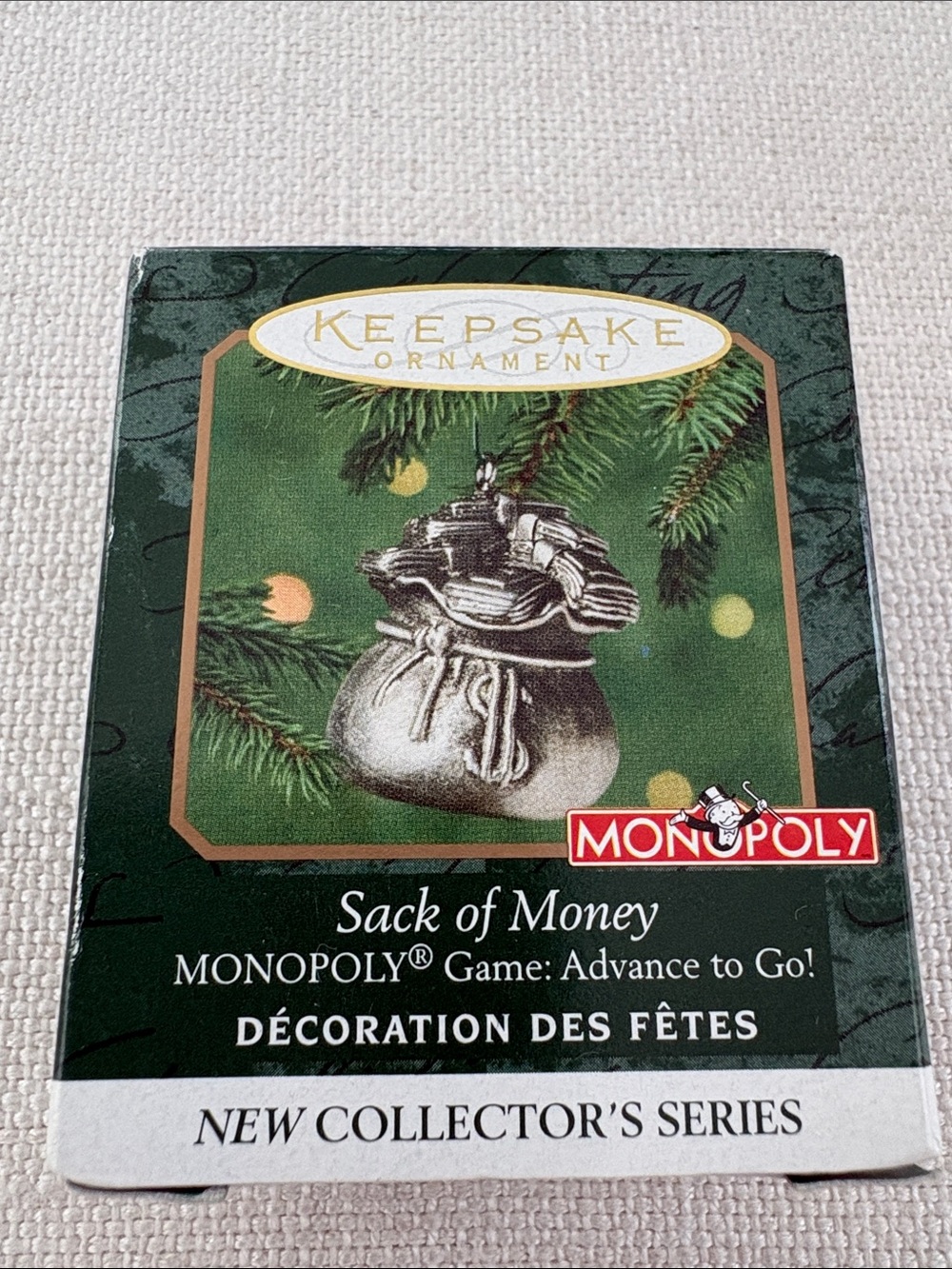 Hallmark 1st In A Series Monopoly Sack Of Money. Year 2000. New In Box